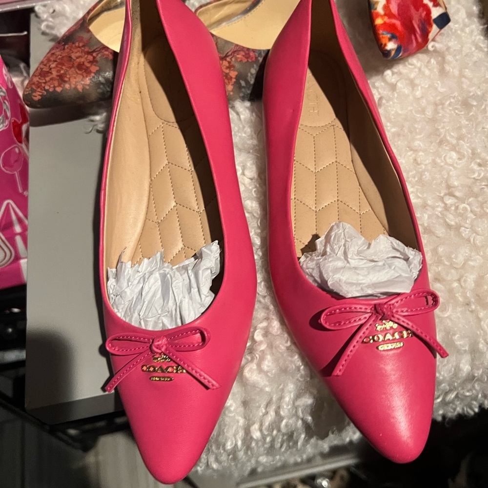Pink coach flats
